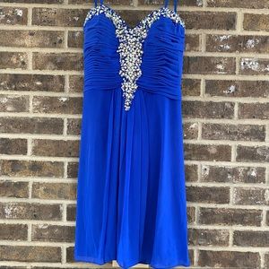 Blondie Nites Strapless Royal Blue Formal Dress
